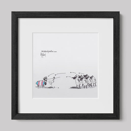 Don't Stone Others Trans Version Cartoon Print-Cartoons-nakedpastor