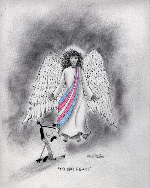 Do Not Fear Trans Original Cartoon Drawing-Cartoons-nakedpastor