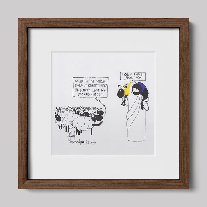 Enby Christian Not-Lost Lamb Print-Cartoons-nakedpastor