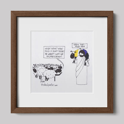 Enby Christian Not-Lost Lamb Print-Cartoons-nakedpastor