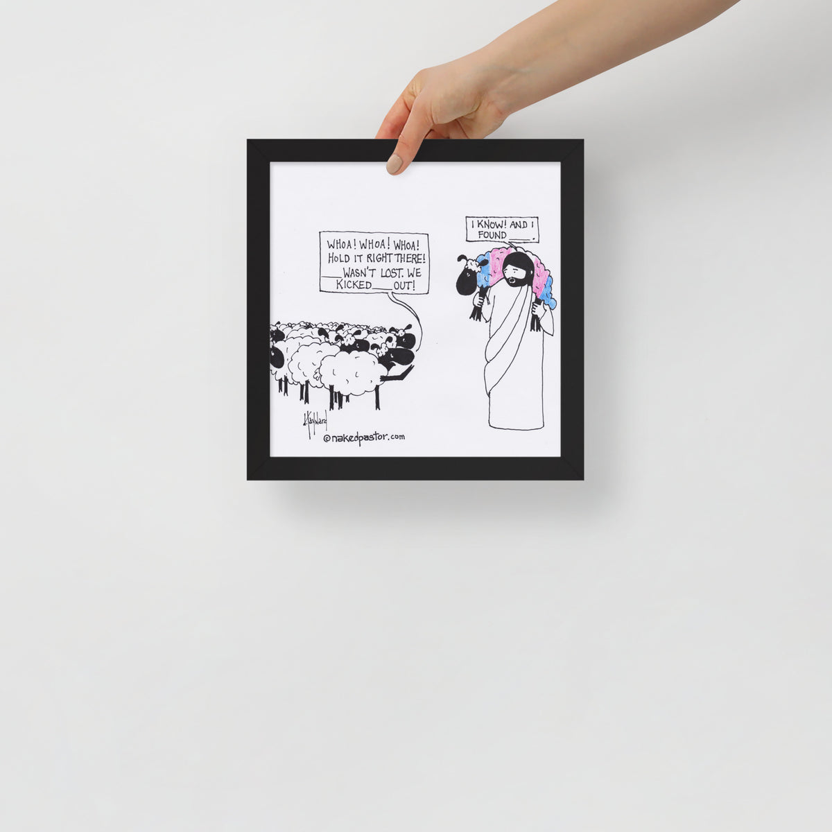 Lost Transgender Lamb - Choose Your Pronouns Print-Cartoons-nakedpastor