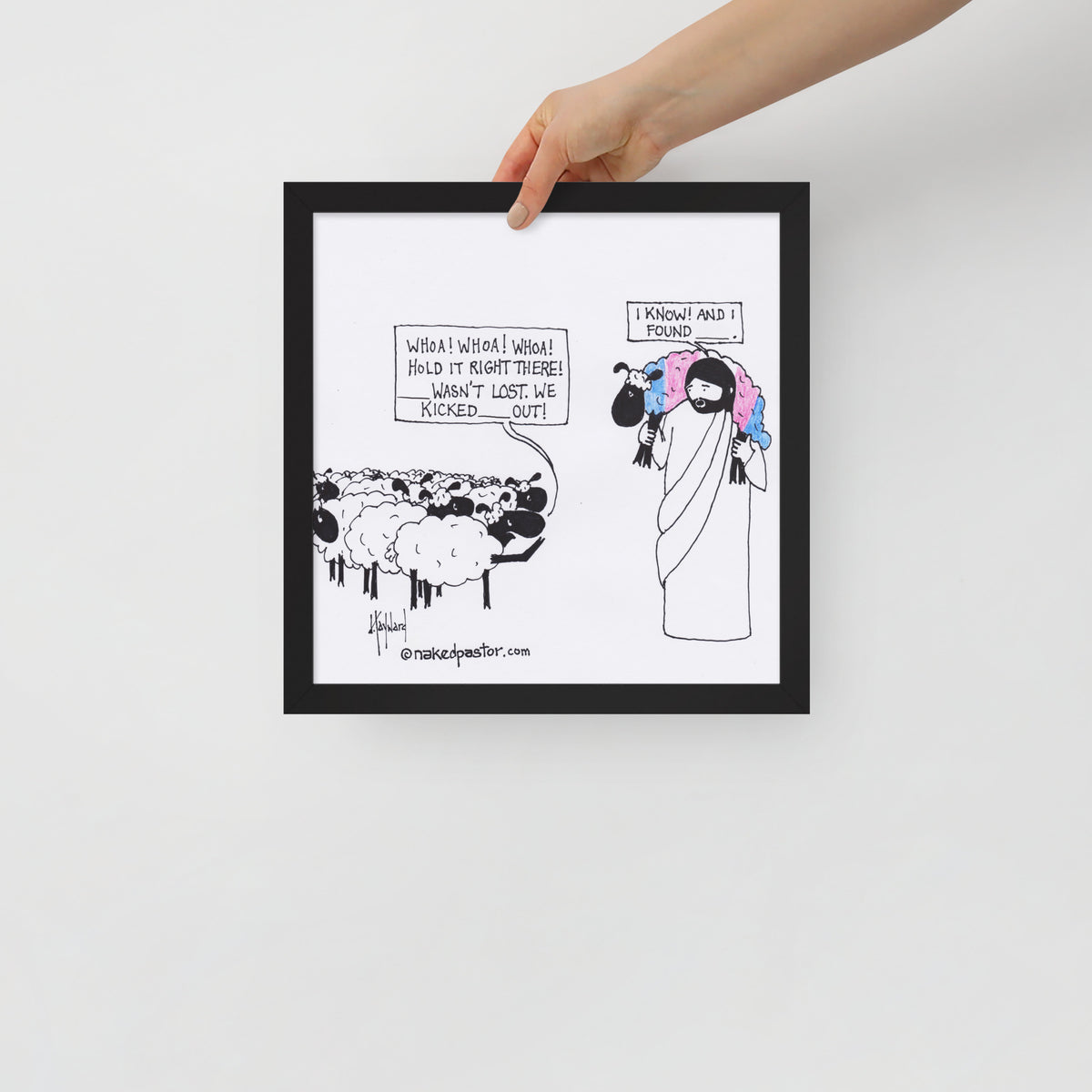 Lost Transgender Lamb - Choose Your Pronouns Print-Cartoons-nakedpastor