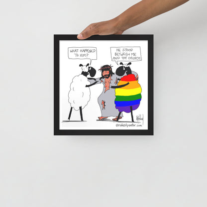 He Stood Between Me and the Church Cartoon Print-Cartoons-nakedpastor