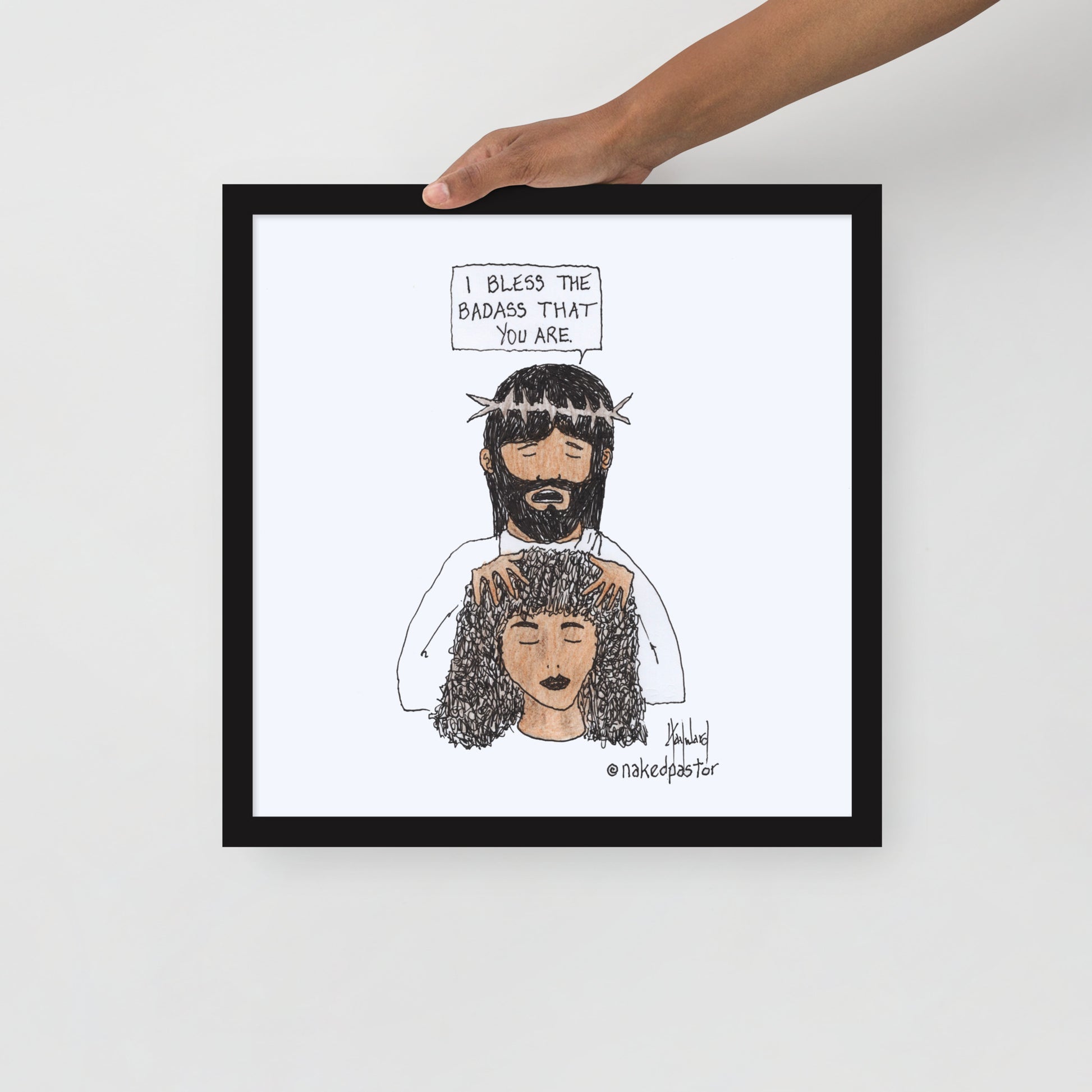 Bless the Badass Cartoon Print - by nakedpastor