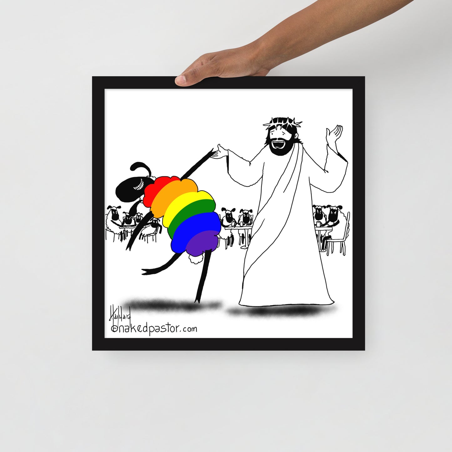 Jesus Dances with the LGBTQ Sheep Print - by nakedpastor