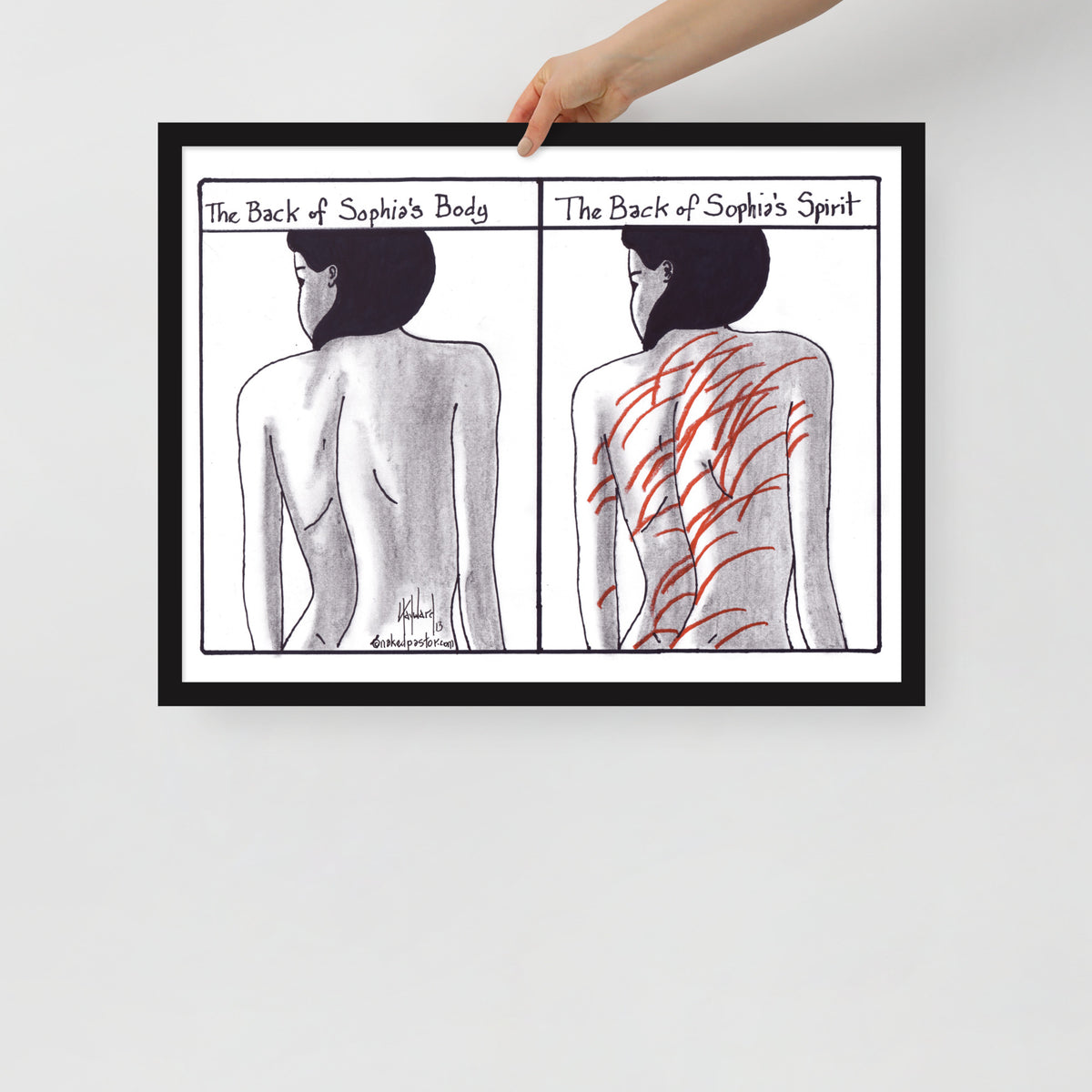Sophia's Back Cartoon Print - by nakedpastor