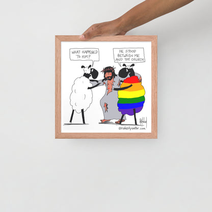 He Stood Between Me and the Church Cartoon Print-Cartoons-nakedpastor