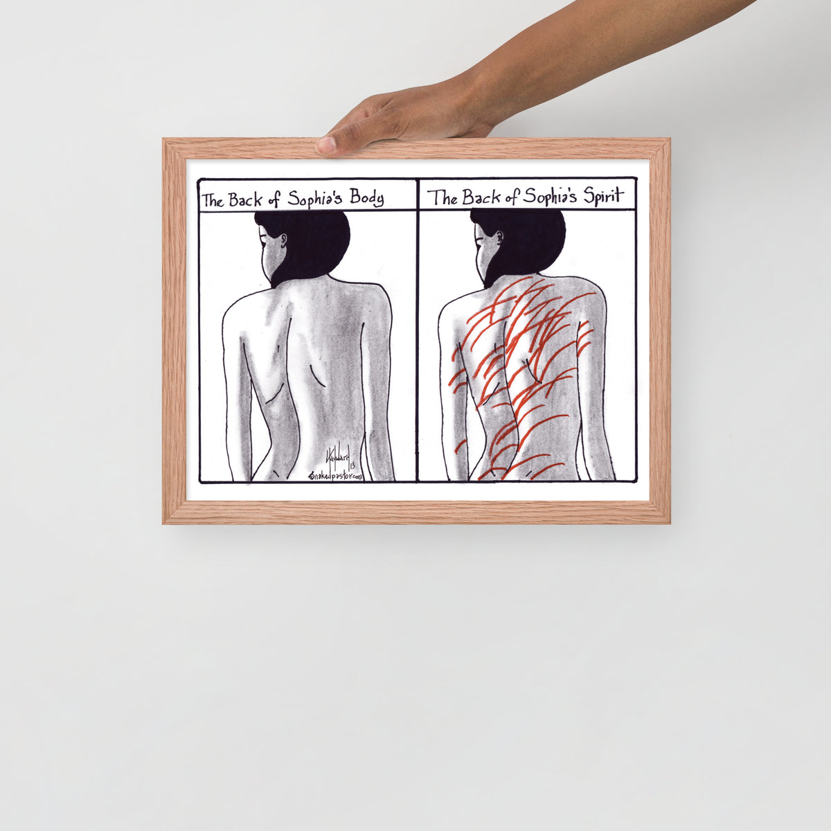 Sophia's Back Cartoon Print - by nakedpastor