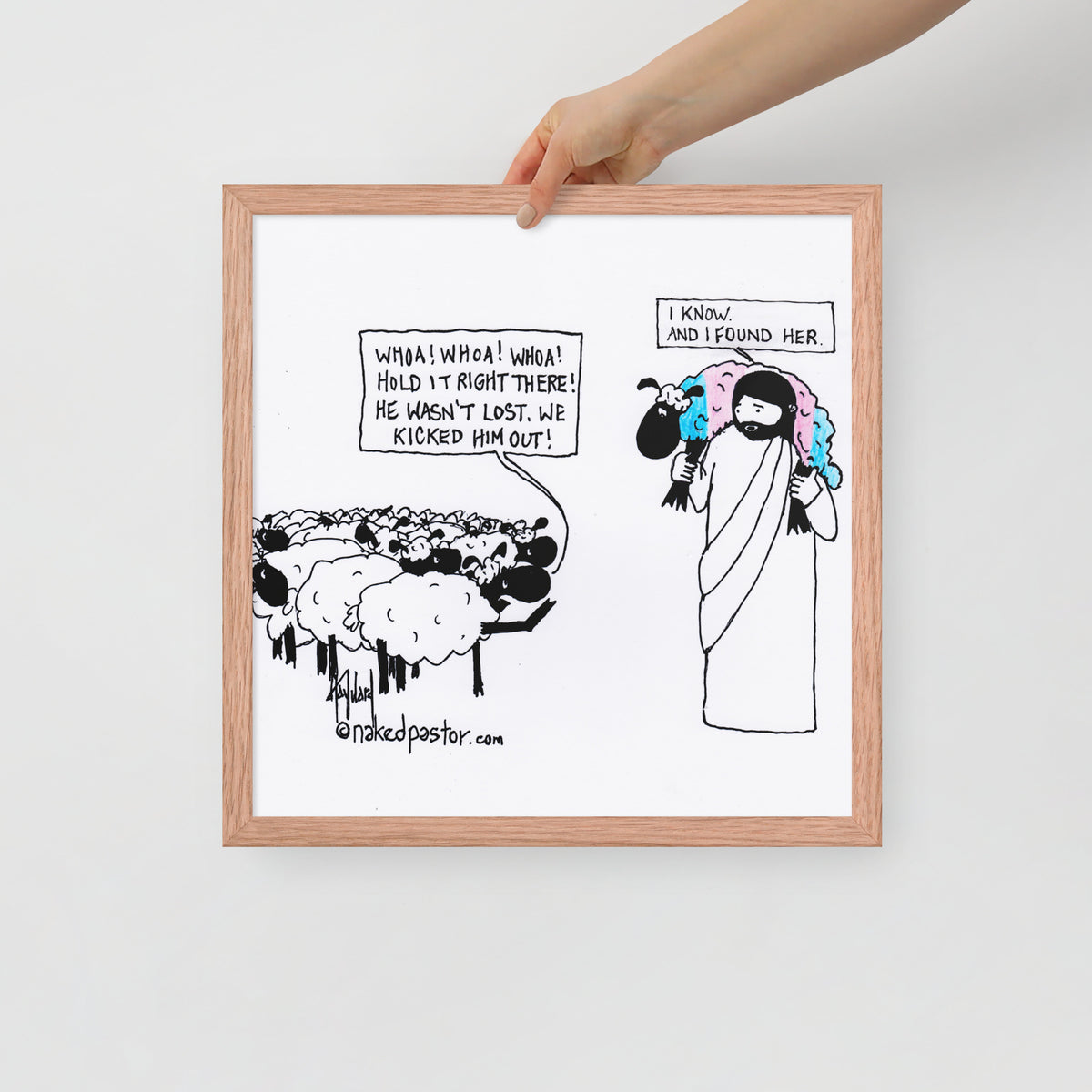 Lost Transgender Lamb - Choose Your Pronouns Print-Cartoons-nakedpastor