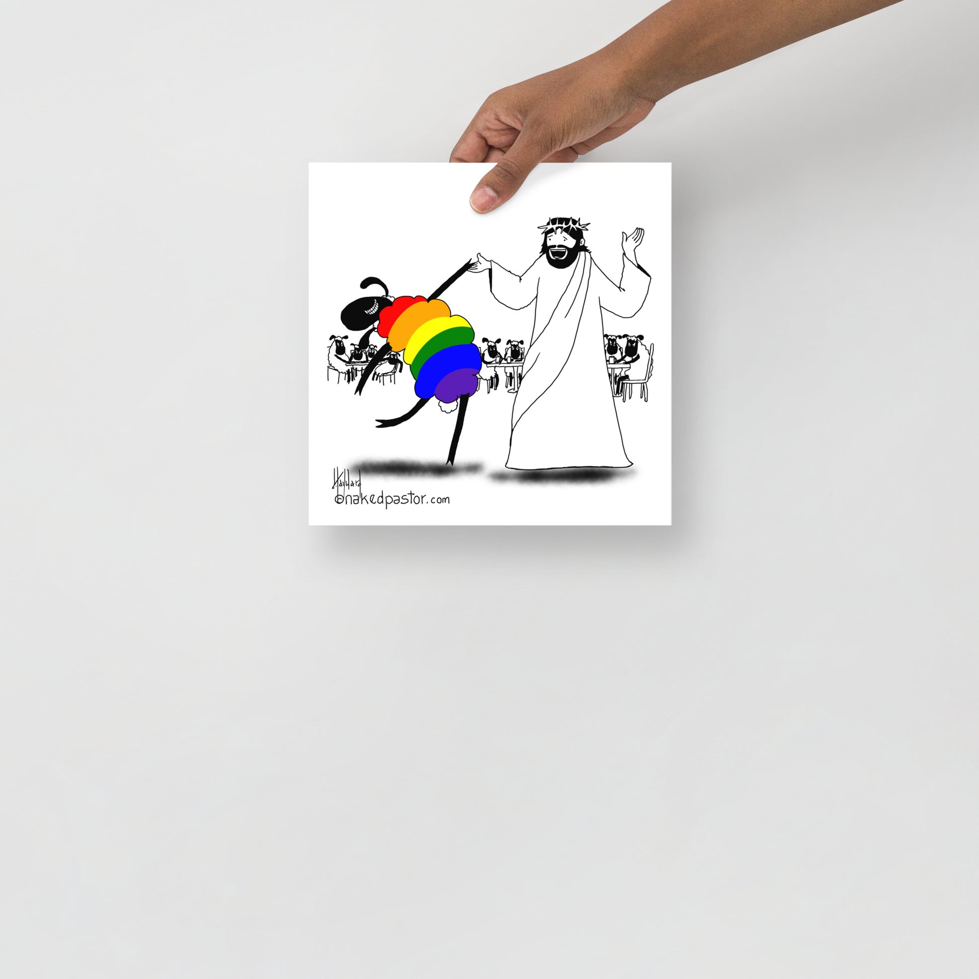 Jesus Dances with the LGBTQ Sheep Print - by nakedpastor