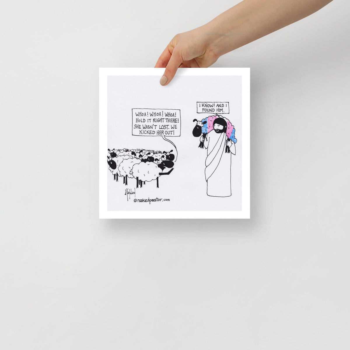 Lost Transgender Lamb - Choose Your Pronouns Print-Cartoons-nakedpastor