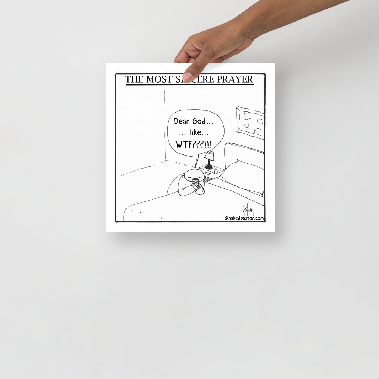 The Most Sincere Prayer Cartoon Print-Cartoons-nakedpastor