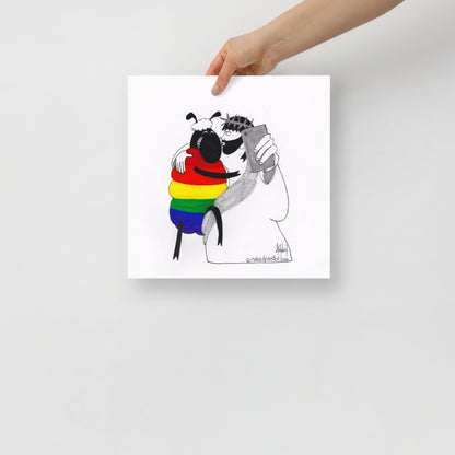 Jesus and the Rainbow Sheep Selfie Print-Cartoons-nakedpastor