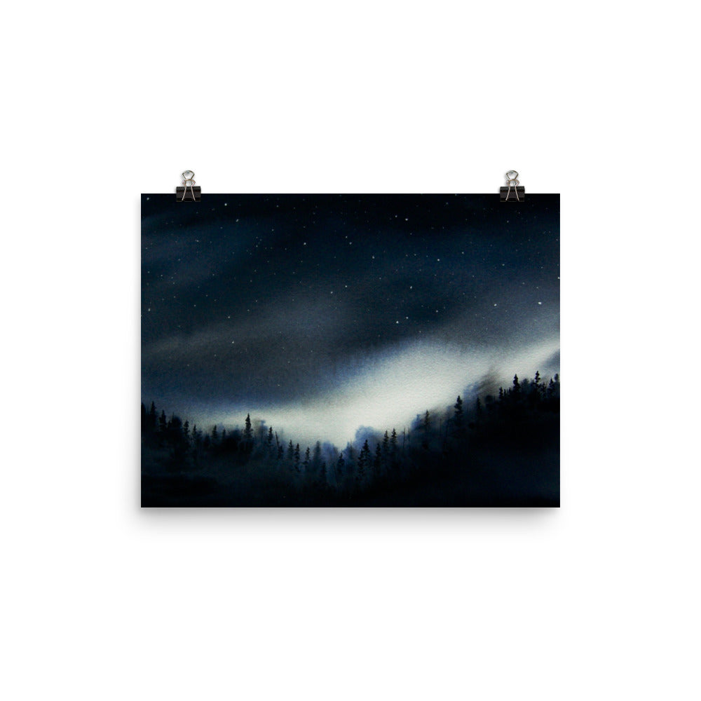 The Night is My Friend Watercolor Print