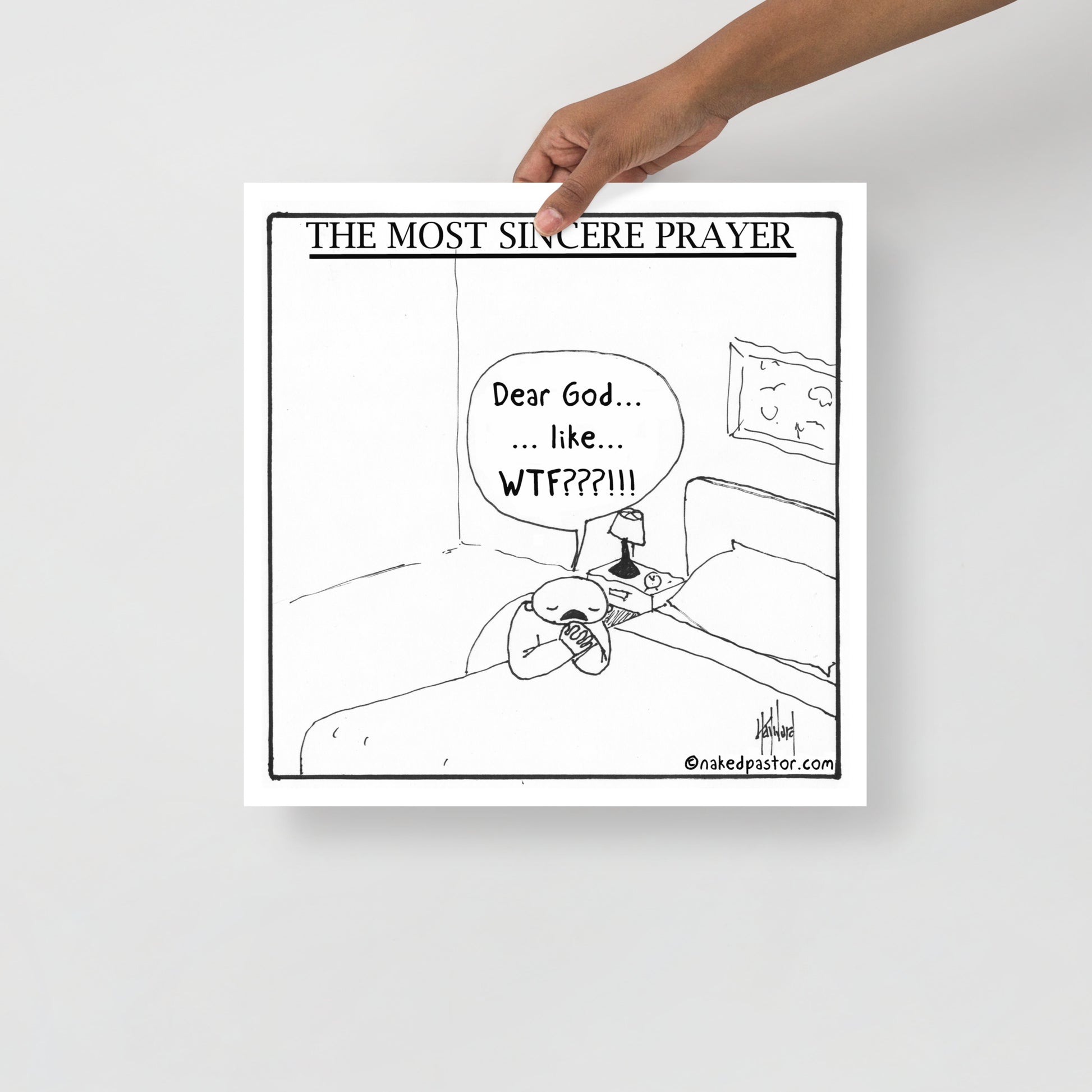 The Most Sincere Prayer Cartoon Print-Cartoons-nakedpastor