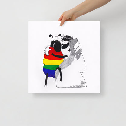 Jesus and the Rainbow Sheep Selfie Print-Cartoons-nakedpastor