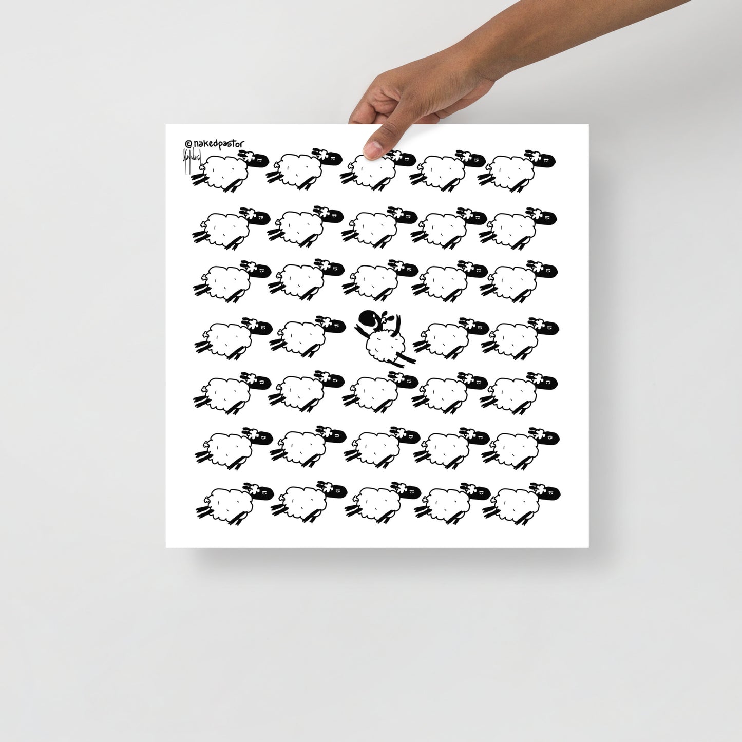 Go Against the Flock Cartoon Print-Cartoons-nakedpastor