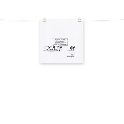 Authentic Means Different Cartoon Print
