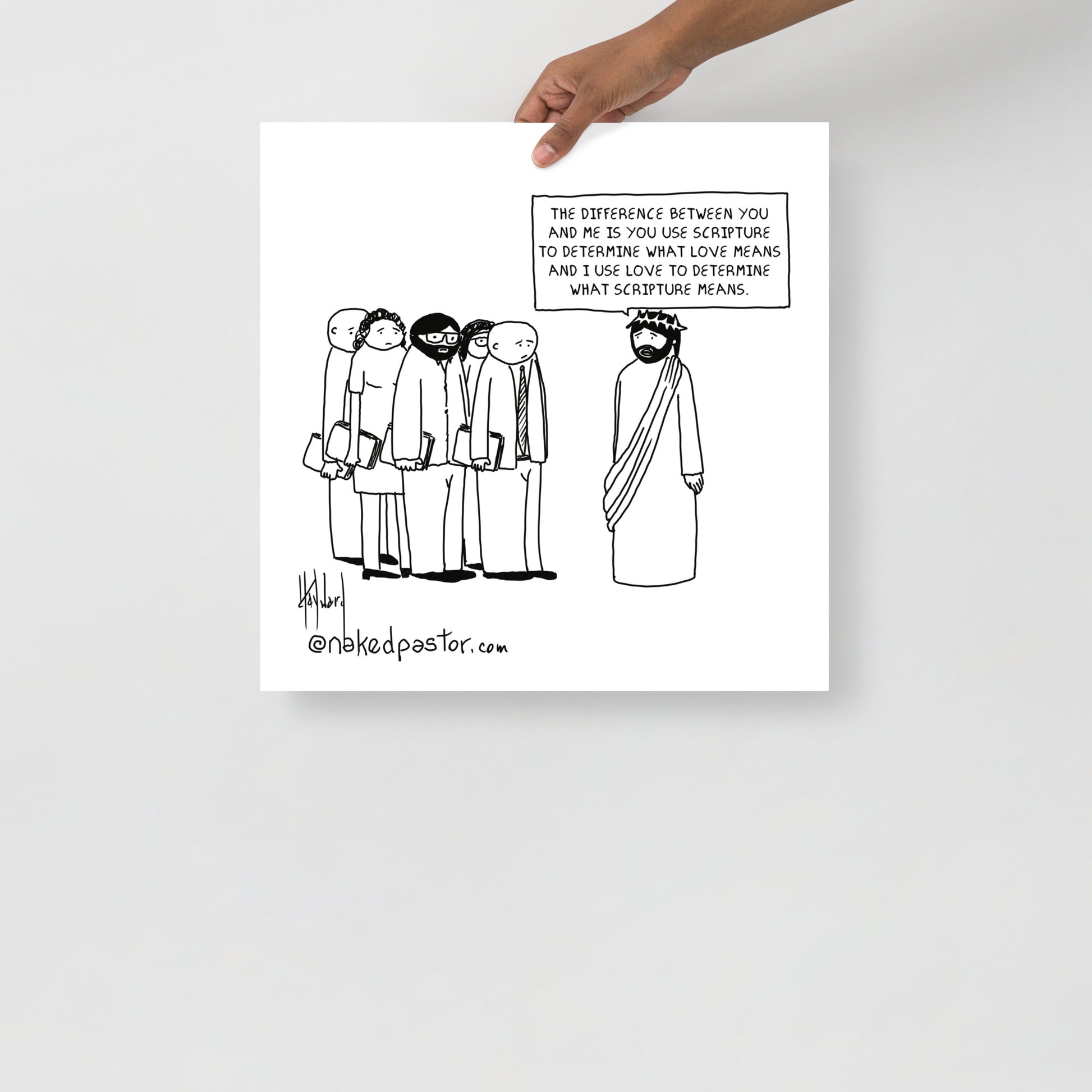scripture vs love cartoon with jesus and the church