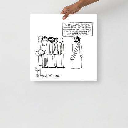 scripture vs love cartoon with jesus and the church