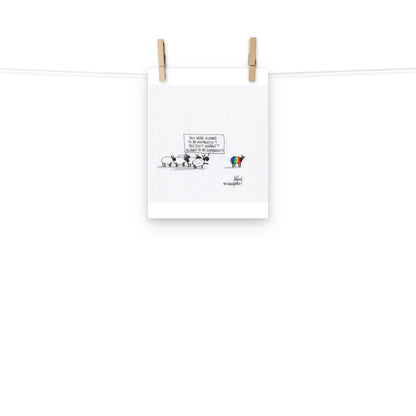 Authentic Means Different Cartoon Print