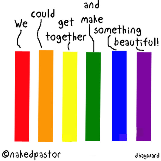 LGBTQ Colors Unite Digital Cartoon