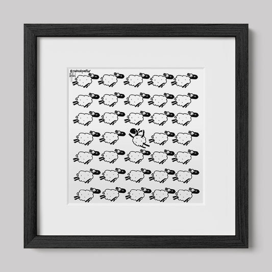 Go Against the Flock Cartoon Print-Cartoons-nakedpastor