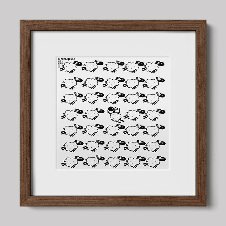 Go Against the Flock Cartoon Print-Cartoons-nakedpastor