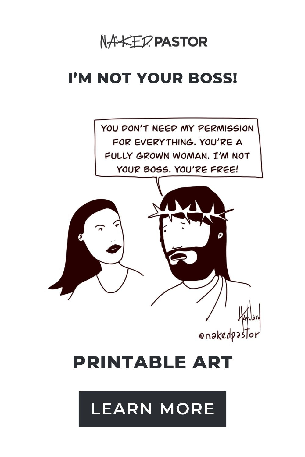 I'm Not Your Boss Digital Cartoon