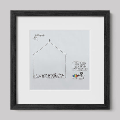 If They Won't Accept You Cartoon Print-Cartoons-nakedpastor