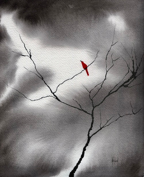 I Love When You Visit Original Sumi Ink and Watercolour on Paper-Painting-nakedpastor