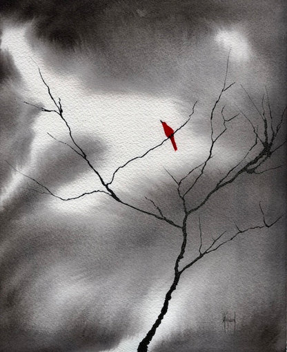 I Love When You Visit Original Sumi Ink and Watercolour on Paper-Painting-nakedpastor