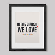 In This Church We Love Without the fine Print Type Text Print-Drawings-nakedpastor