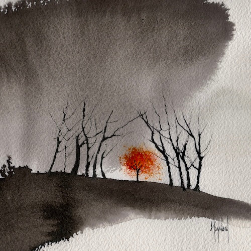 It's Not Safe to Talk Original Sumi Ink and Watercolour on Paper