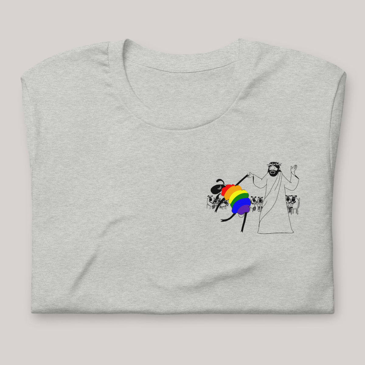 Jesus Dances with the LGBTQ Sheep T-Shirt - by nakedpastor