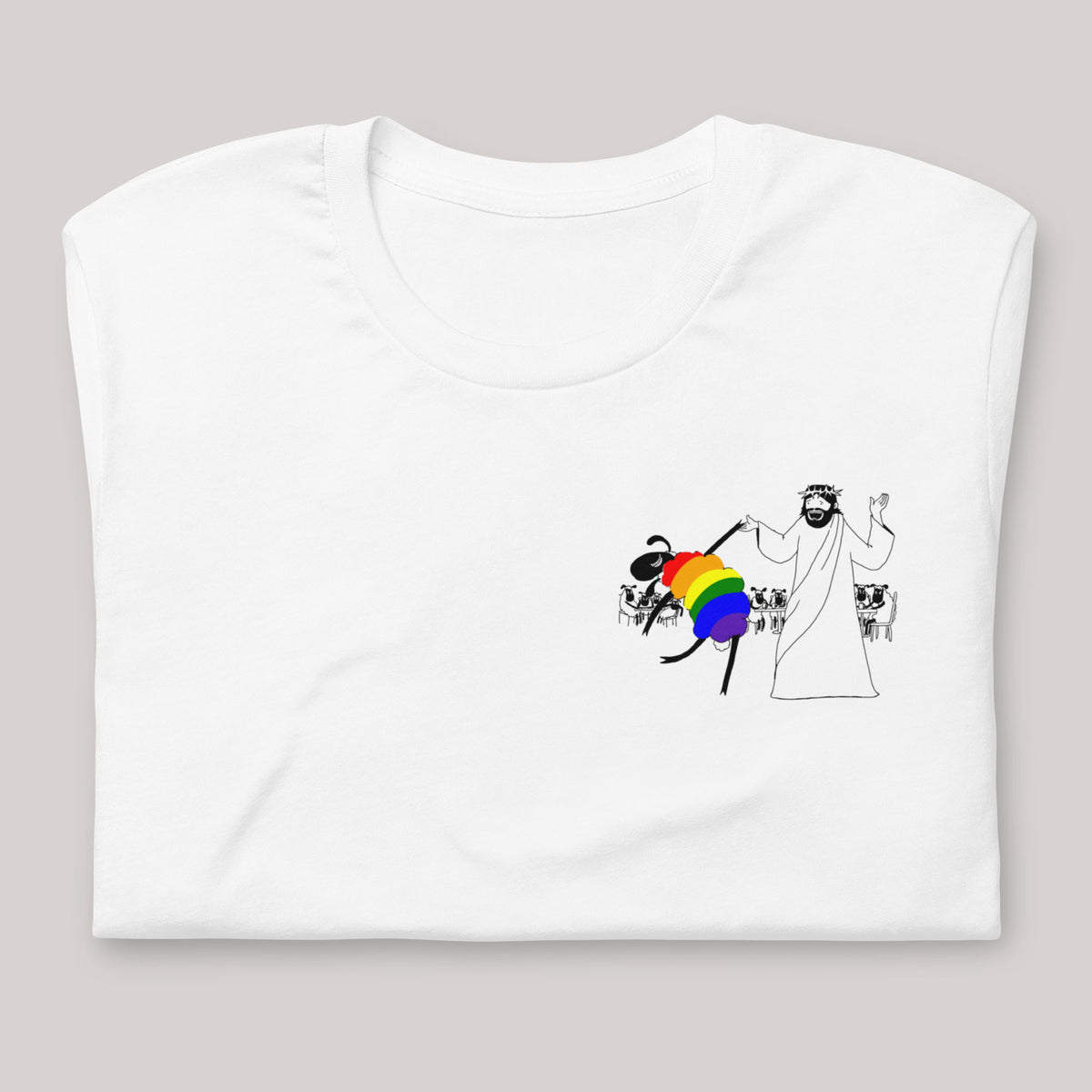 Jesus Dances with the LGBTQ Sheep T-Shirt - by nakedpastor