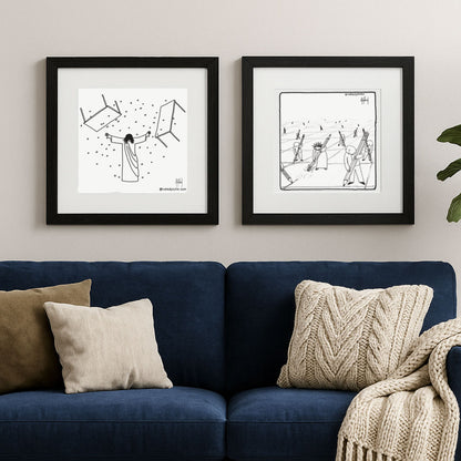 Jesus Disrupts the Script Art Print Set-Cartoons-nakedpastor