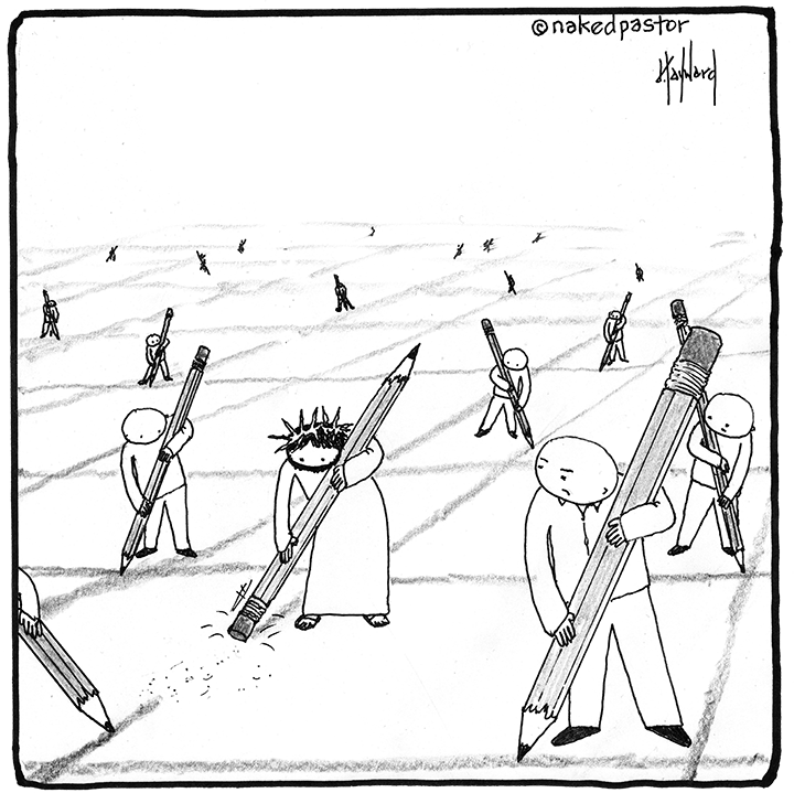Jesus Disrupts the Script Art Print Set-Cartoons-nakedpastor