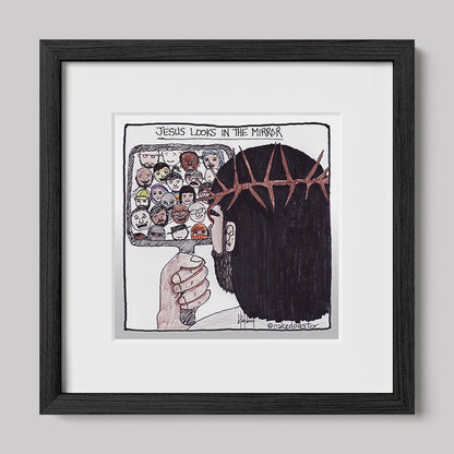 Jesus Looks in the Mirror Print-Cartoons-nakedpastor