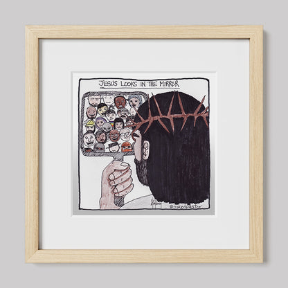 Jesus Looks in the Mirror Print-Cartoons-nakedpastor