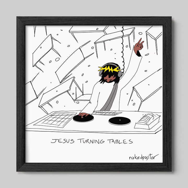Jesus Turning Tables Print