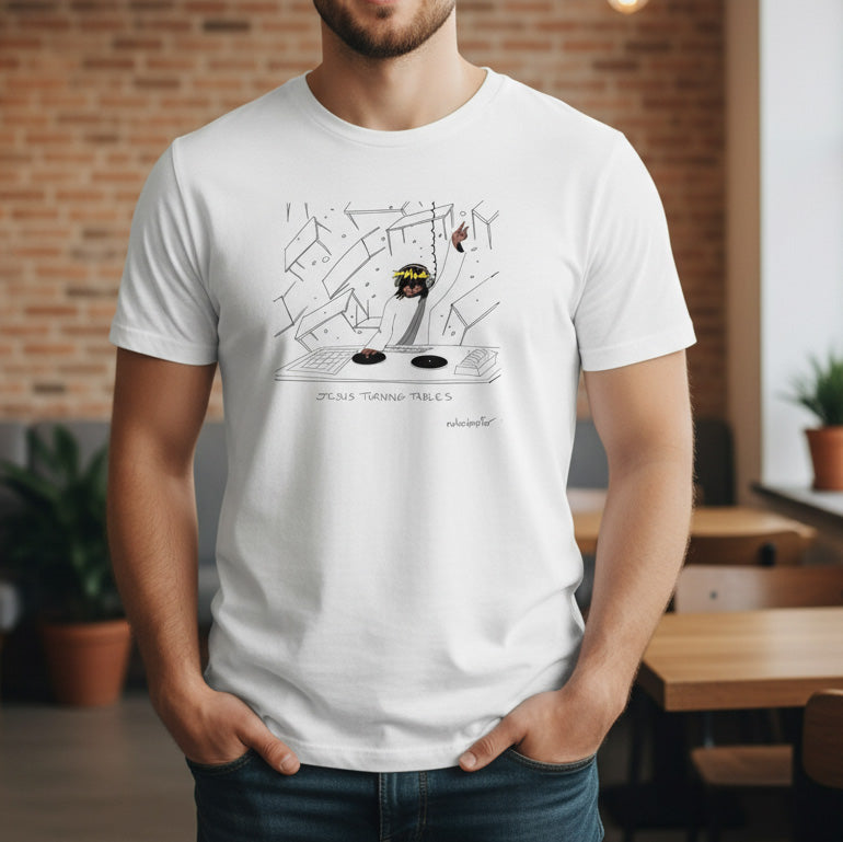 Jesus Turning Tables T-Shirt-Shirts-nakedpastor