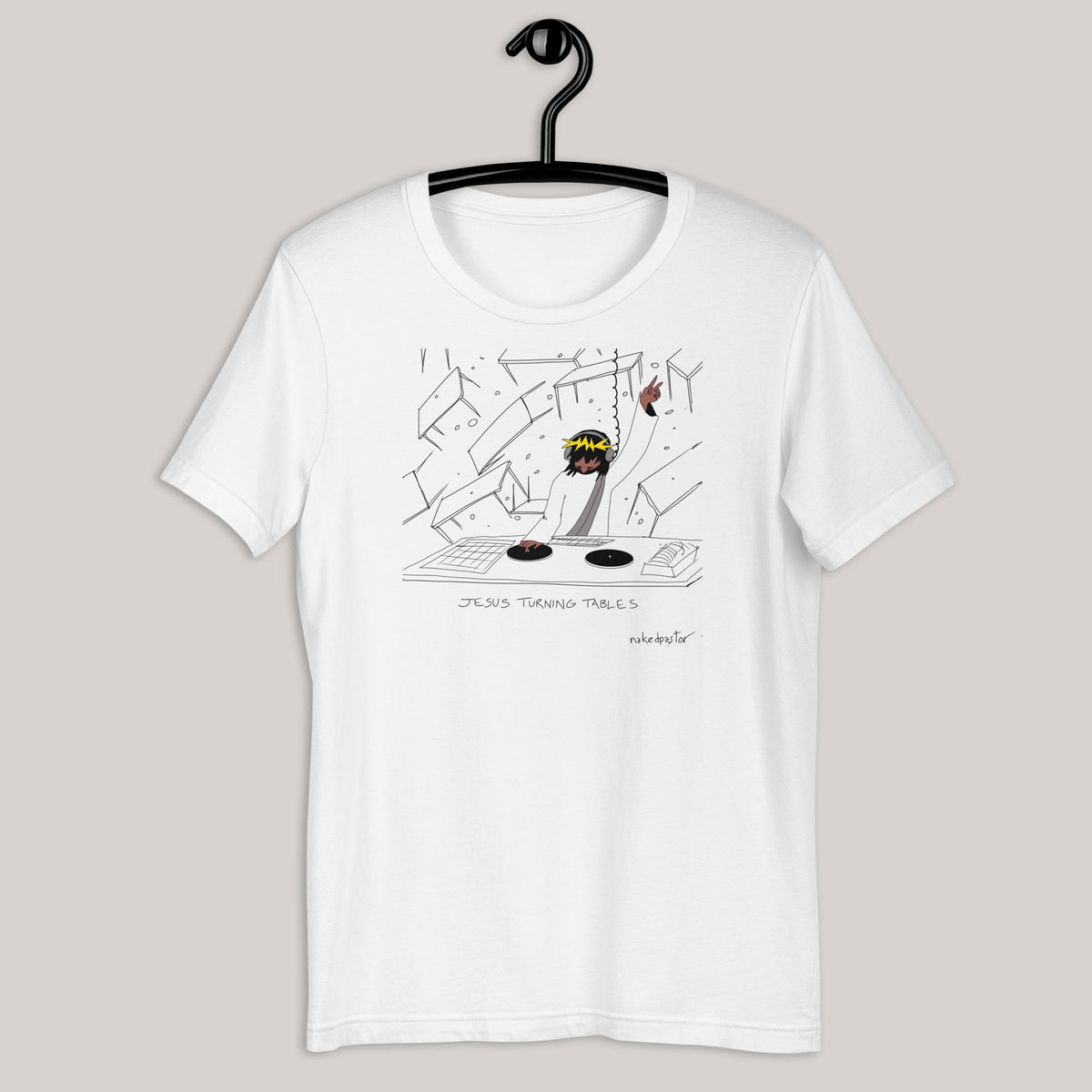 Jesus Turning Tables T-Shirt-Shirts-nakedpastor