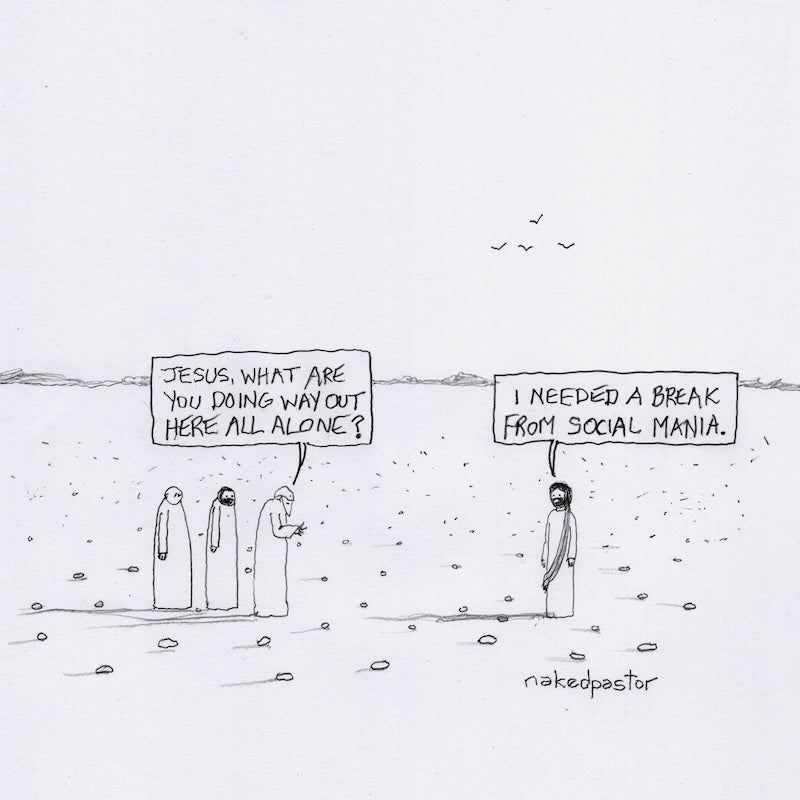 Jesus and Social Mania Digital Cartoon-Digital Cartoons-nakedpastor
