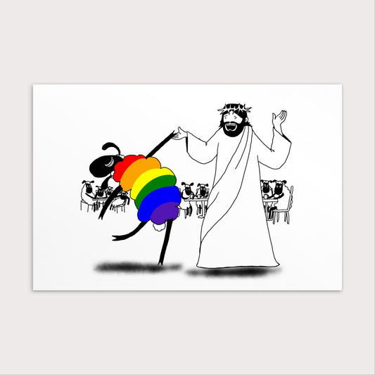 Jesus Dances with the LGBTQ Sheep Mini Print-nakedpastor