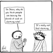 Leaving Church at an Alarming Rate Digital Cartoon - by nakedpastor