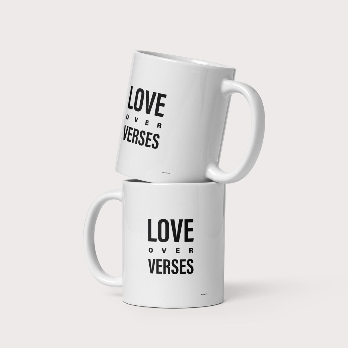 Love Over Verses White Glossy Mug - by nakedpastor