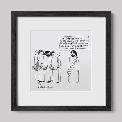 Love Versus the Bible Print-Cartoons-nakedpastor