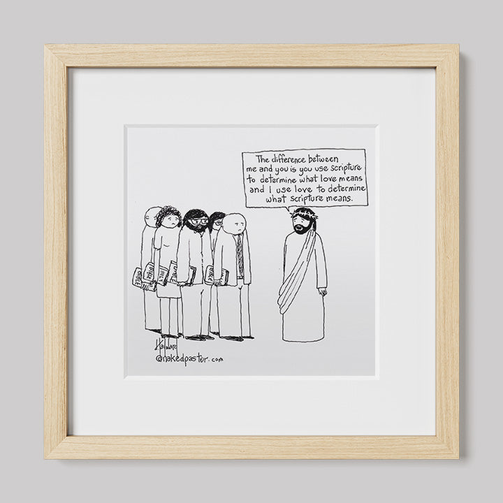 Love Versus the Bible Print-Cartoons-nakedpastor