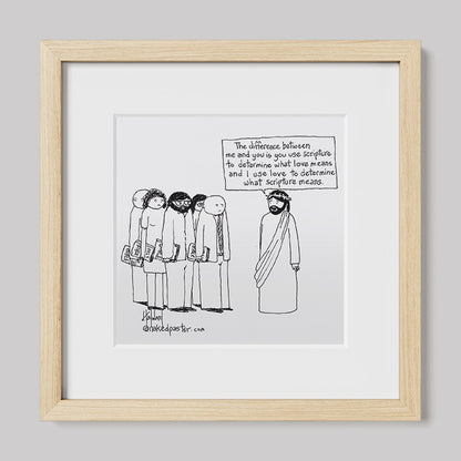 Love Versus the Bible Print-Cartoons-nakedpastor